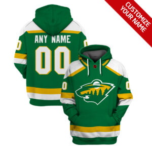 NHL Minnesota Wild Custom Name Number 2021 Reverse Retro Alternate Jersey T- Shirt